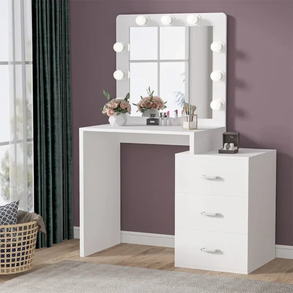 Modern Calletano Vanity Desk Dressing Table with Lights Mirror