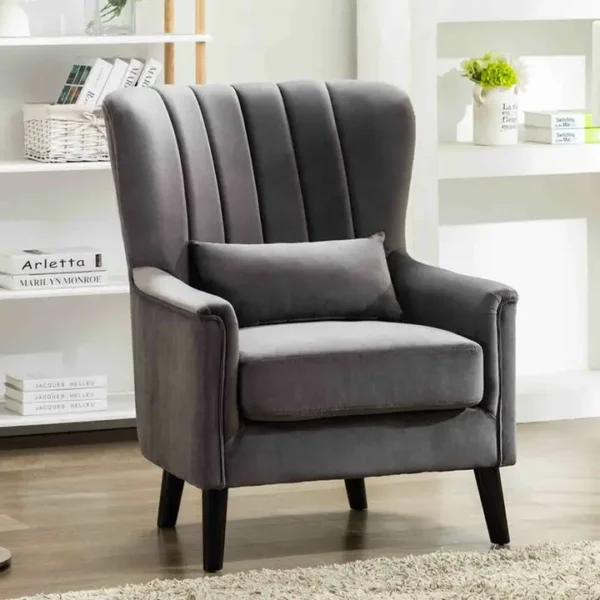 Colvin Velvet Wingback Chair - Image 3