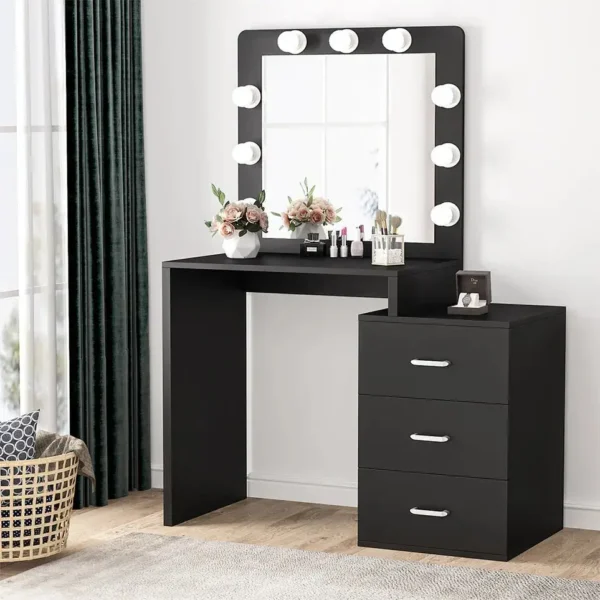 Modern Calletano Vanity Desk Dressing Table with Lights Mirror - Image 2