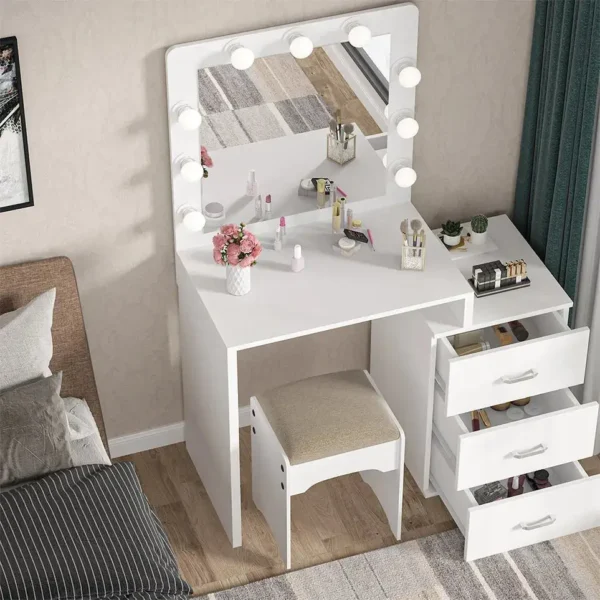 Modern Calletano Vanity Desk Dressing Table with Lights Mirror - Image 5