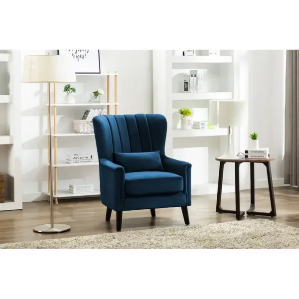 Colvin Velvet Wingback Chair - Image 6