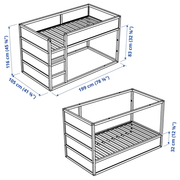 Reversible Solid Pine Bunk Bed - Image 6