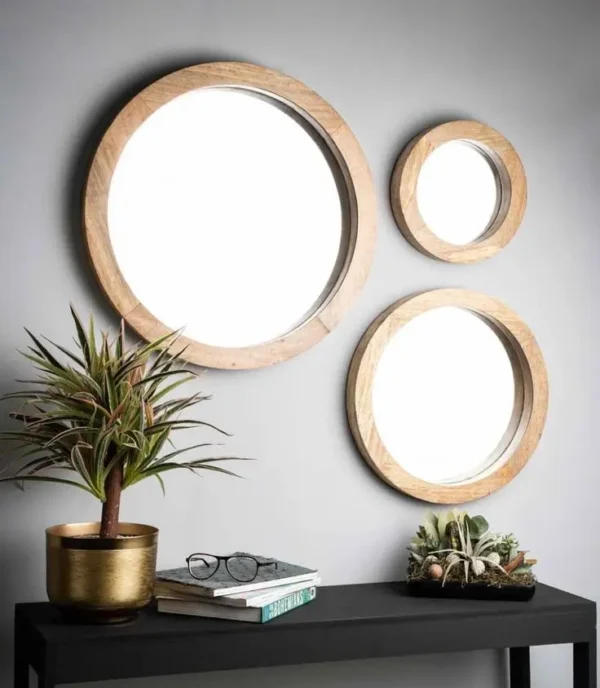 Tingo Mirrors Set of 3 – Modern Decorative Wall Mirrors for Home | Dubai, Sharjah.