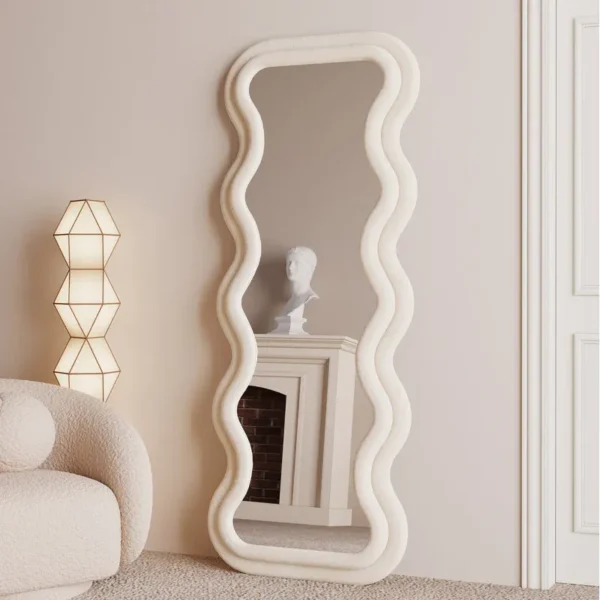 Bunny Wavy Tufted Standing & Hanging Mirror – Premium Velvet & MDF Mirror for Homes in Dubai, Sharjah, and UAE - Image 3