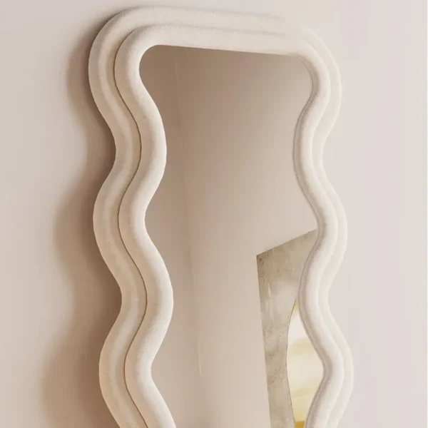 Bunny Wavy Tufted Standing & Hanging Mirror – Premium Velvet & MDF Mirror for Homes in Dubai, Sharjah, and UAE - Image 4