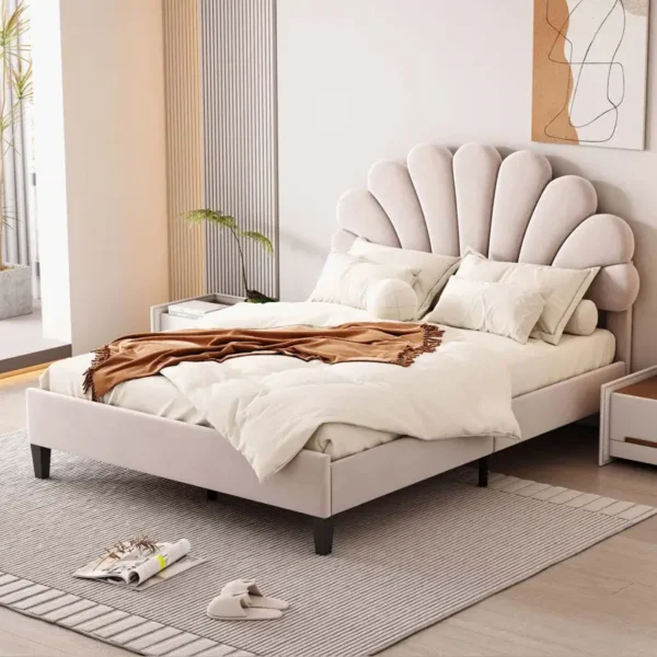 Butterfly Bed – Stylish and Elegant Velvet Upholstered Bed in Dubai - Image 3