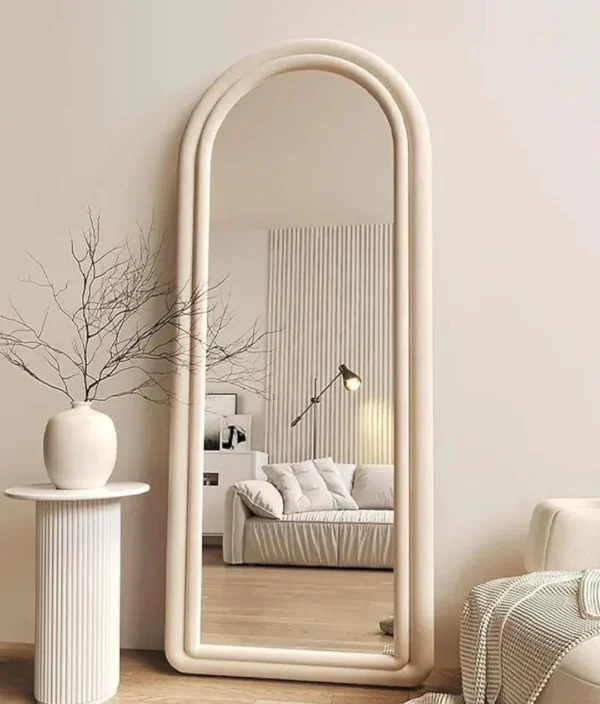 Pine Tufted Mirror – Premium Velvet Fabric Framed Mirror for Stylish Homes in Dubai, Sharjah, and UAE