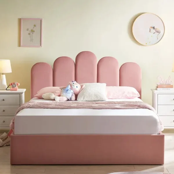 Zinra Bed – Modern and Stylish Velvet Upholstered Bed in Dubai