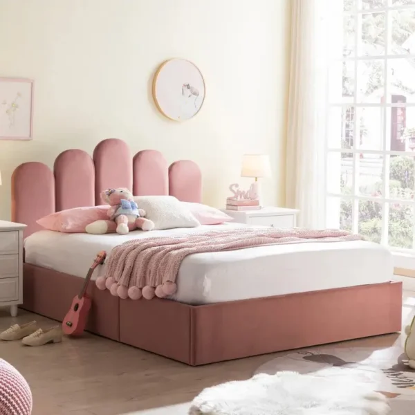 Zinra Bed – Modern and Stylish Velvet Upholstered Bed in Dubai - Image 3