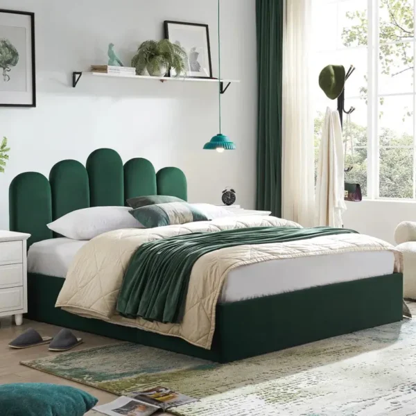 Zinra Bed – Modern and Stylish Velvet Upholstered Bed in Dubai - Image 5