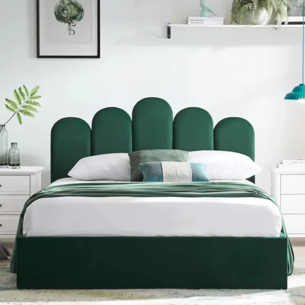 Zinra Bed – Modern and Stylish Velvet Upholstered Bed in Dubai - Image 4